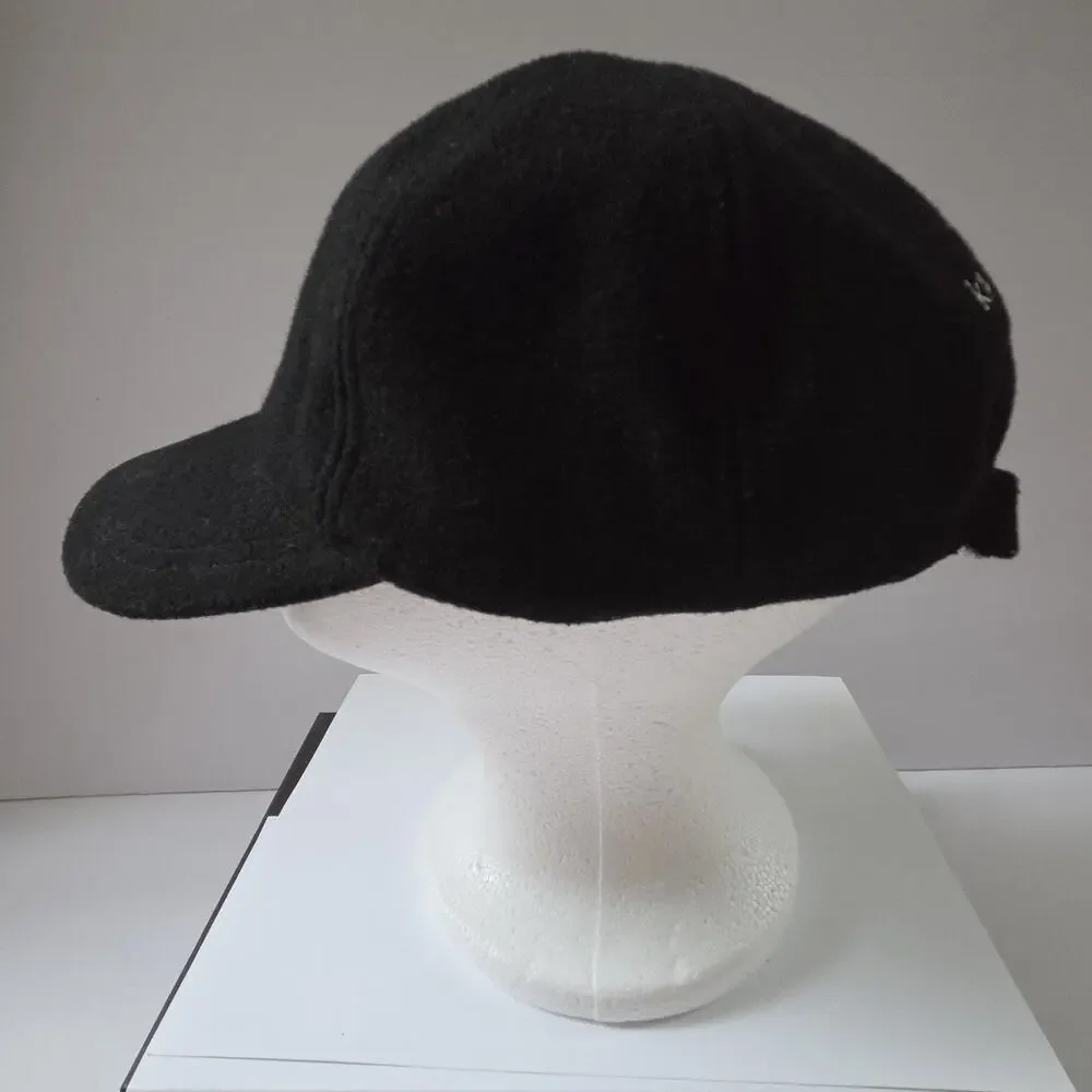 Kate Spade Black Wool Blend Baseball Cap – Spade Flower Embroidery Adjustable